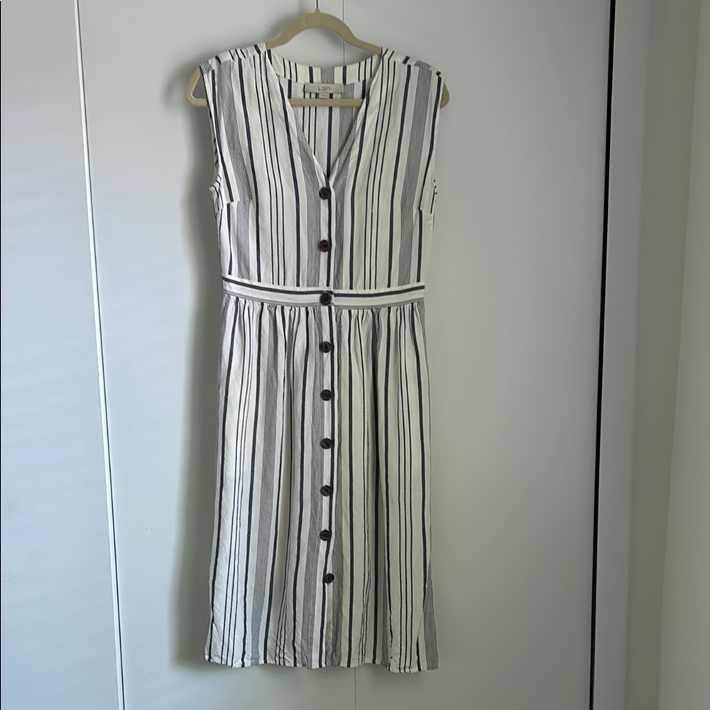 LOFT linen midi dress